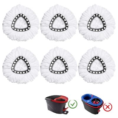 6 Pack Mop Heads Replacement Compatible with O-Ceda EasyWring Spin Mop, Microfiber Spin Mop Refill Easy Cleaning Mop Head Replacement for Floor Cleaning Deep Cleaning for Home Office