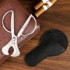 KEENSUN Cigar Scissors Cutter, Stainless Steel Guillotine Double Blade Straight Cut Scissors (Silver) with Leather Case Cigar Accessories for Cigars(2.75" Handle Width) view 3