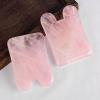 90x55x6mm 2 Pieces Natural Rose Quartz GuaSha Massage Tool Beauty Massage Relax Tool,004 view 1