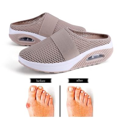 XIRUJNFD Air Cushion Slip-On Walking Shoes Orthopedic Diabetic Walking Shoes, Best Orthopedic Walking Shoes for Women (Khaki,7)