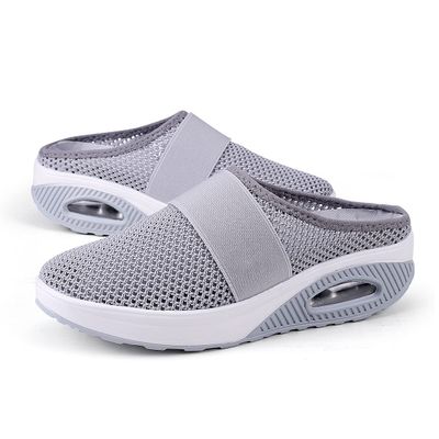 XIRUJNFD Air Cushion Slip-On Walking Shoes Orthopedic Diabetic Walking Shoes, Best Orthopedic Walking Shoes for Women (Gray,5)