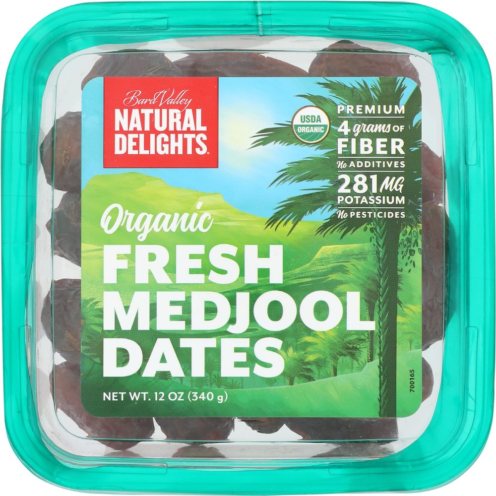 Bard Valley Organic Fresh Whole Medjool Dates, Non-GMO, 12 Ounce (Pack of 12)
