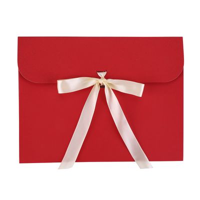 10PCS Gift Envelopes Gift Wrapping Bag for Scarves, Birthday Gift Card Paper Bags Bulk Party Favor Bags Cardboard Present Envelopes Scarf Wrapping Bags with Ribbon Bowknot (Red)