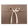10PCS Gift Envelopes for Scarves, Birthday Cards - Paper Wrapping Bags Bulk Party Favor Cardboard Present Envelopes With Ribbon Bowknot (Brown) view 1