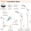 12X Magnifying Glass with Light and Stand, Krstlv LED 5 Color Modes, Stepless Dimmable Magnifying Floor Lamp, 3-in-1 Adjustable Swing Arm Lighted Magnifier Lamp with Clamp for Reading, Craft, Esthetic view 3