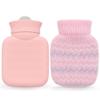 320ml Hot Water Bottle with Knited Cover, Mini Hot Water Bag for Pain Relief, Waist, Back, Neck, Shoulders, Small Leak Proof Hot Water Bottle with Removable Cover for Women, Kids, Best Gifts view 1