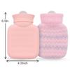 320ml Hot Water Bottle with Knited Cover, Mini Hot Water Bag for Pain Relief, Waist, Back, Neck, Shoulders, Small Leak Proof Hot Water Bottle with Removable Cover for Women, Kids, Best Gifts view 3