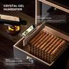 Woodronic Cigar Humidor for 50 Counts with Accessory Drawer, Crystal Gel Humidifier & Humidor Solution, Digital Hygrometer, Spanish Cedar Lined and Divider, Desktop Cigar Box Gift for Men view 2