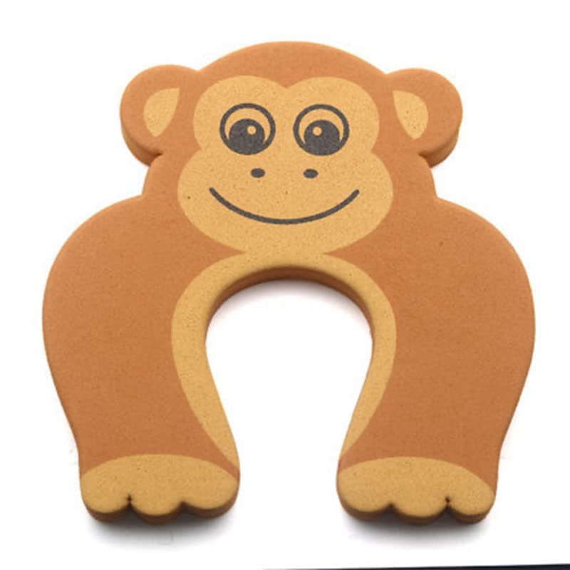 YeeHui Plus Cartoon U Type Furniture Door Stop Safety Clamp Prevent Hand Pinching,Brown Monkey