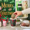 Royal Bluebonnet 48 Christmas Disposable Coffee Cups with Lids  12oz Double Walled Insulated Disposable Paper Coffee Cups To Go, 4 Christmas Designs of Cute to Go Coffee Cups with Lids view 3