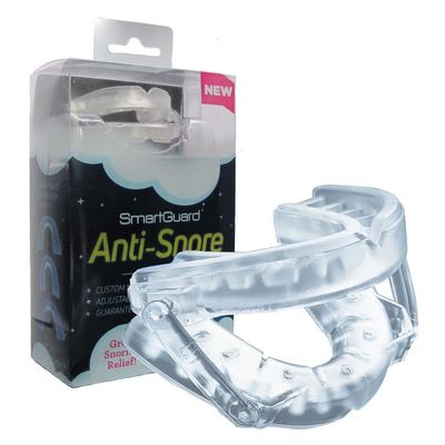SmartGuard Anti Snore Device. New Customizable Snore Reducing Mouthpiece Reduce Snoring Aid for Men and Women Most Comfortable and Adjustable Oral Appliance - Holds Jaw Forward to Open Airway