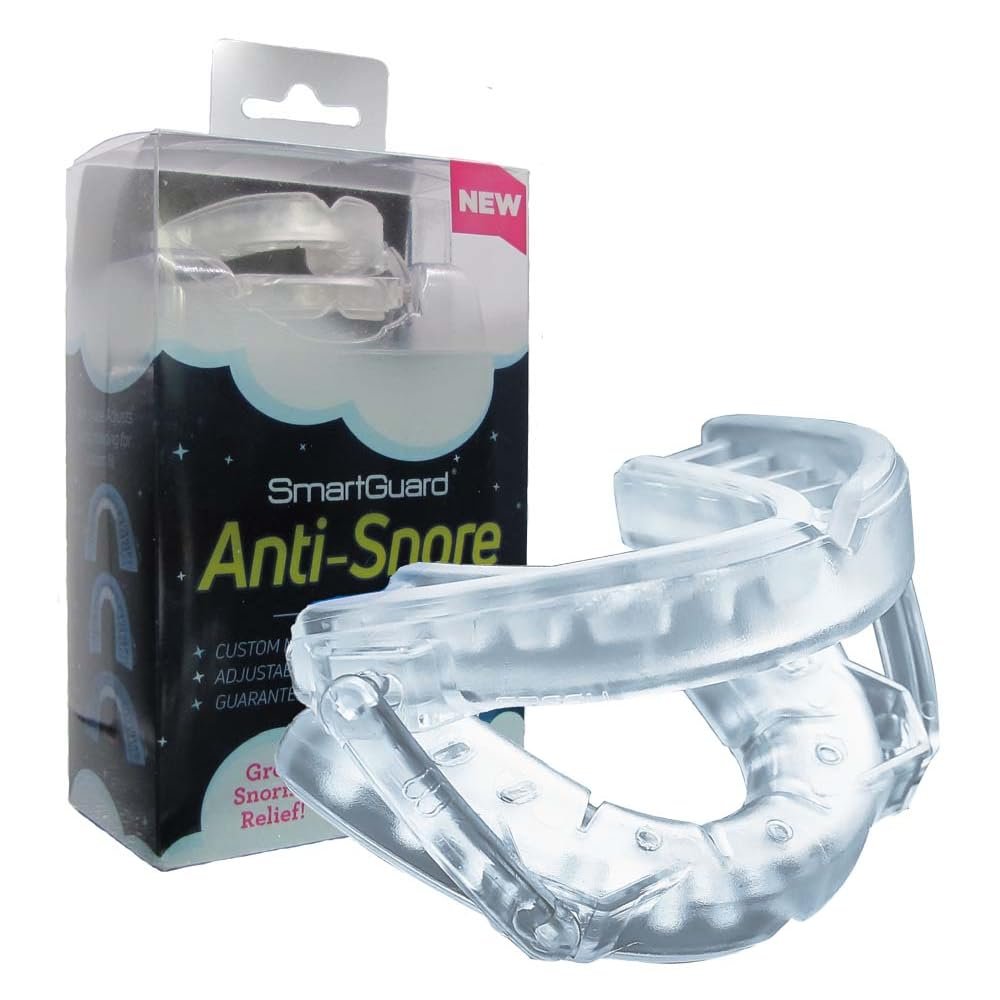 SmartGuard Anti Snore Device. New Customizable Snore Reducing Mouthpiece Reduce Snoring Aid for Men and Women Most Comfortable and Adjustable Oral Appliance - Holds Jaw Forward to Open Airway