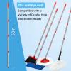 4-Section Spin Mop Replacement Handle2.5-to-5 Foot Mop Stick Compatible with Triangle Spin Mop Base, Compatible with Ocedar Mop Handle for EasyWring Mop Refills (black)Mop head not included view 2