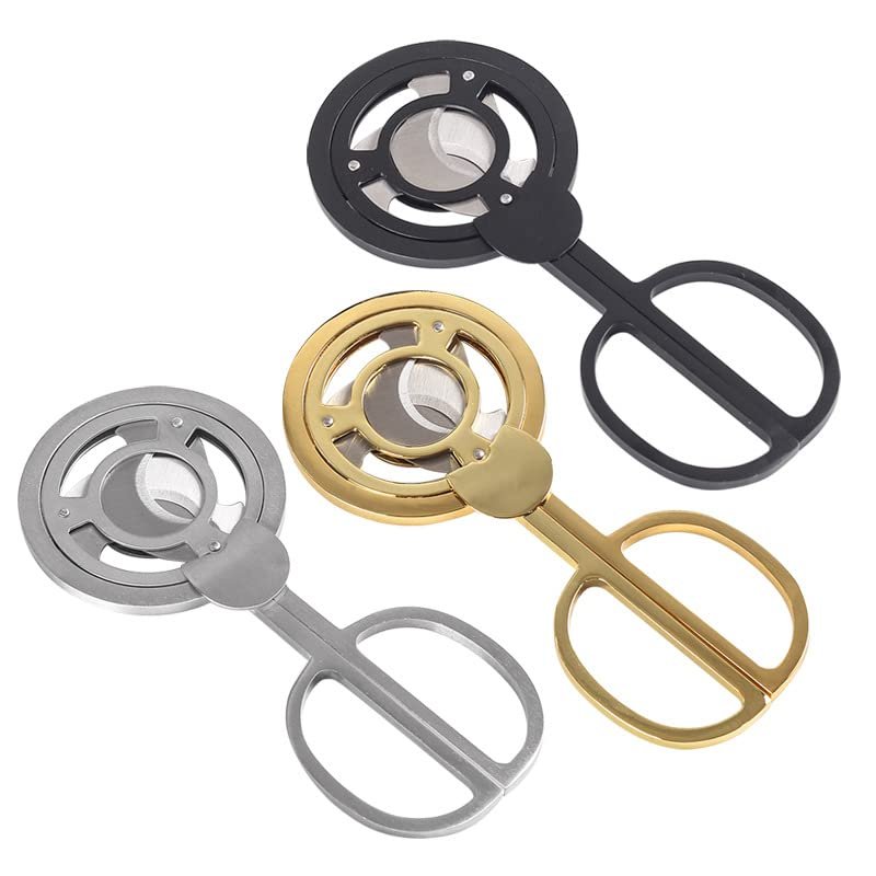 Engraved Scissors Cigar Cutters (Black)