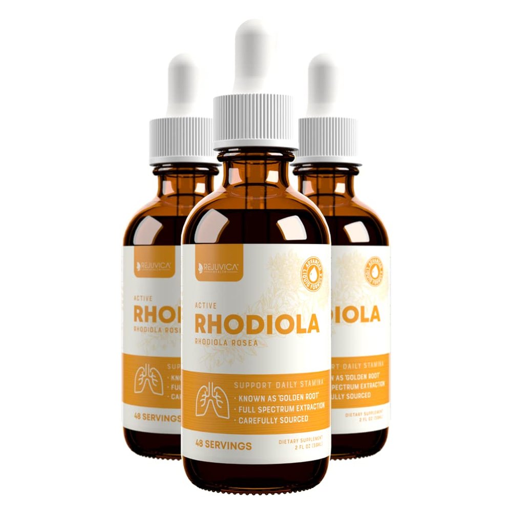 Rejuvica Health Active Rhodiola - Rhodiola Root Extract with Natural Rosavins - Liquid Delivery for Better Absorption - Supports Energy & Stress