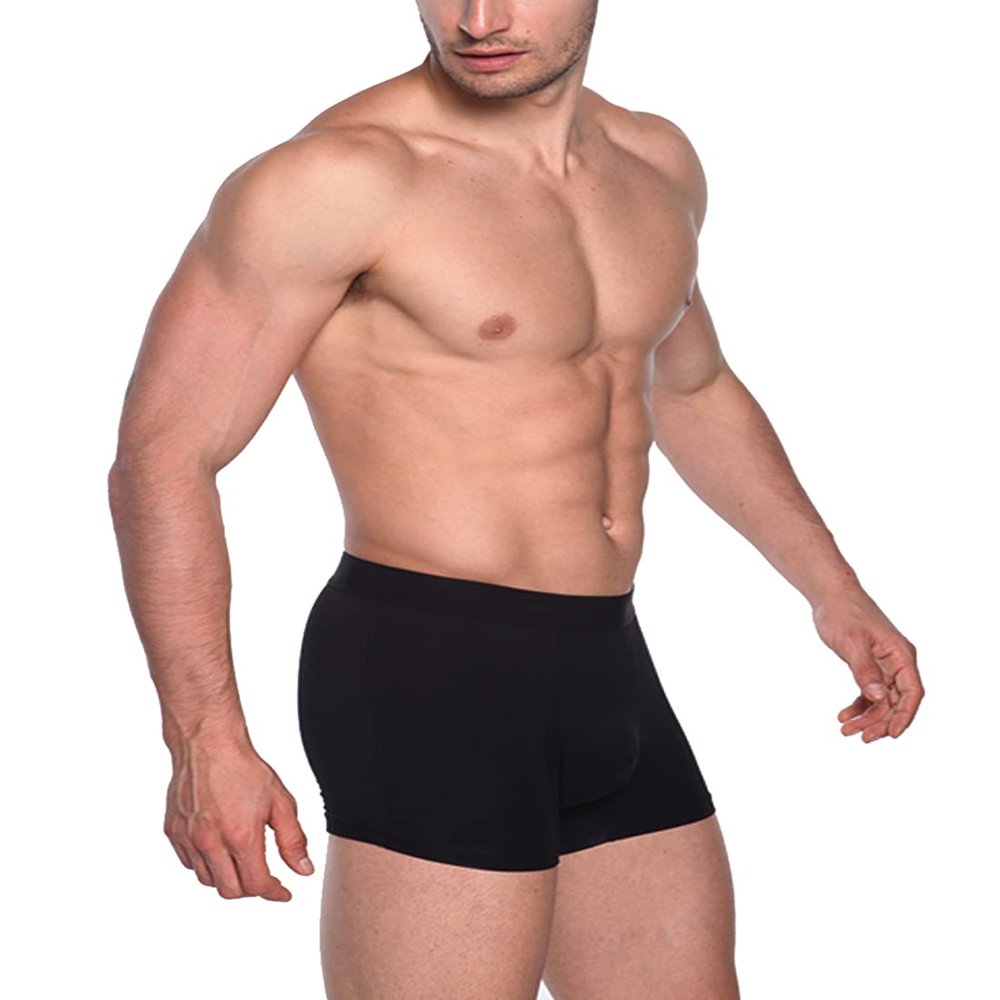 AIRCUTE Washable Absorbent Urinary Incontinence Underwear for Men, Soft Leak Proof Boxer Briefs for Bladder Leakage 60ML (4X-Large, Black)
