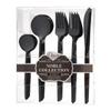 Nicole Fantini 80 Pcs - Elegant Black Cutlery Premium 8 Servings Plastic Flatware For Thanksgiving : For All Occasions : 2 Packs view 3