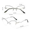 laureles Blue Light Blocking Reading Glasses Women 2022 Fashion Metal Half Frames Computer Eyeglasses Female (Green, 2.25, multiplier_x) view 3
