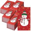 Christmas Snowman Guest Napkins Disposable Christmas Paper Guest Towels for Bathroom Holiday Hand Towels Napkins for Party Dinner Supplies Decorative(200 Pcs) view 1