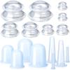 16 Pcs Silicone Cupping Therapy Set Anti Cellulite Cup Vacuum Suction Massage Cup Silicone Cupping Therapy Set for Cellulite Reduction Myofascial Release Massage Therapist Home Use (Clear) view 1