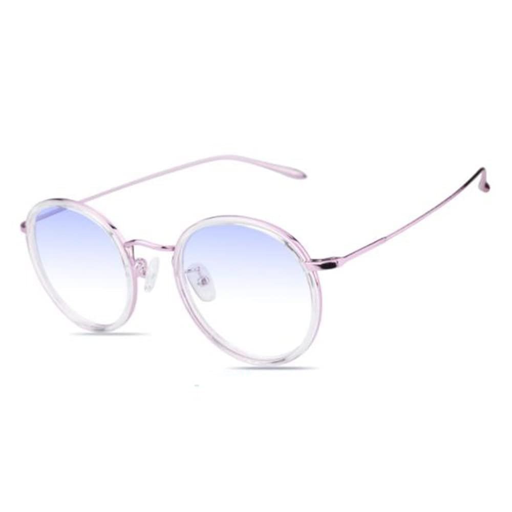 DIBAKO Elegant Ladies Reading Glasses Stylish Round Frame Computer Readers Progressive Multifocus Premium Eyeglasses Women (Color : Purple, Size : 1.5X)