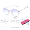 DIBAKO Elegant Ladies Reading Glasses Stylish Round Frame Computer Readers Progressive Multifocus Premium Eyeglasses Women (Color : Purple, Size : 1.5X) view 2