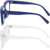 REAVEE 2 Pack Oprah Style Oversized Reading Glasses for Women Men Blue Light Blocking, Ladies Stylish RetroSquare Large Computer Readers (Blue/Clear 1.75x) view 2