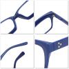 REAVEE 2 Pack Oprah Style Oversized Reading Glasses for Women Men Blue Light Blocking, Ladies Stylish RetroSquare Large Computer Readers (Blue/Clear 1.75x) view 3