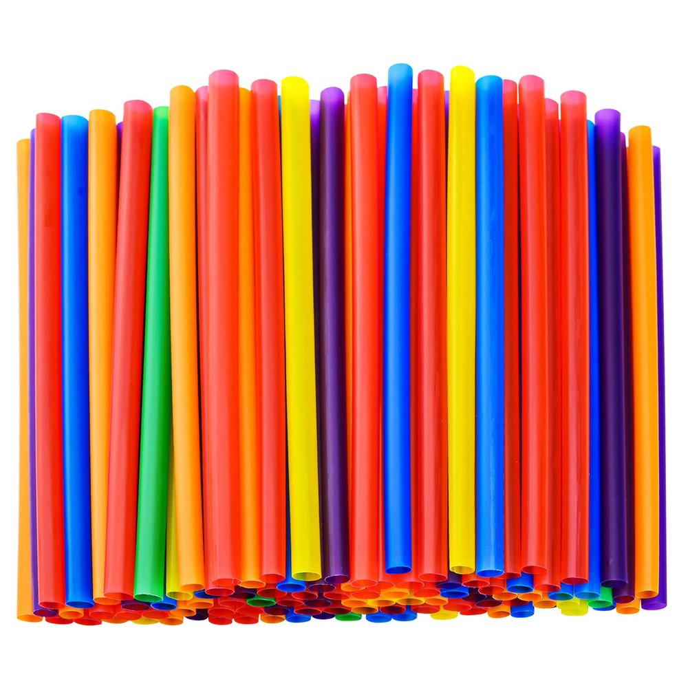 100PCS Jumbo Smoothie Straws,(0.4" Diameter X8.3"Long) Colorful Disposable Plastic Large Wide-mouthed Straw