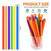 100PCS Jumbo Smoothie Straws,(0.4" Diameter X8.3"Long) Colorful Disposable Plastic Large Wide-mouthed Straw view 2