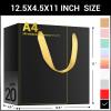 EUSOAR Large Black Golden Handles Shopping Bags, 20 Pack 12.5x4.5x11 inches Gift Wrap Bags Handles Bulk, Merchandise Retail Wrapping Bags for Business, Craft Grocery, Wedding view 2