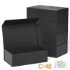 RYDDOY 5 Pack Black Gift Box, 12x6x4'' Gift box for Presents with Lids Magnetic Closure Rectangle Collapsible for Groomsman Proposal Box, Wedding, Christmas, Halloween, Birthday Gift Packging view 1