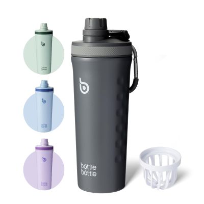 BOTTLE BOTTLE Shaker Bottle 26 oz Protein Shaker Grey