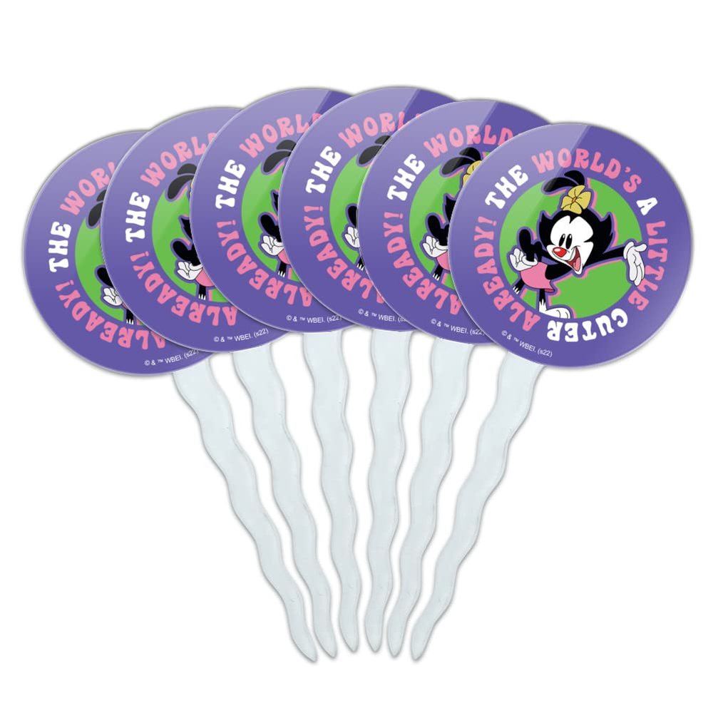 GRAPHICS & MORE Animaniacs World's Cuter Cupcake Picks Toppers Decoration Set of 6