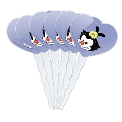 GRAPHICS & MORE Animaniacs Dot Head Heart Love Cupcake Picks Toppers Decoration Set of 6