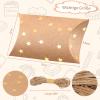 100 Pieces 2.36x3.5x0.98 inch Small Gift Pillow Boxes for Gifts Kraft New Year Gift Box Christmas Pillow Boxes Pillow Gift Boxes with Jute String for Wedding New year Present and Birthday Party Favor view 2