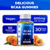 Vitamatic BCAA Gummies - Branch Chain Amino Acid Supplements - Peach Flavor - 600mg per Serving - 60 Vegan Pectin Based Gummies (1 Bottle) view 4