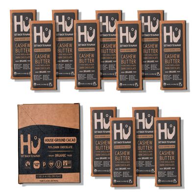 Hu Chocolate Bars | 12 Pack Cashew Butter Vanilla Bean Chocolate | Natural Organic Vegan, Gluten Free, Paleo, Non GMO, Fair Trade Dark Chocolate | 2.1oz Each