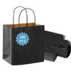 COGLARING 100Pcs Black Gift Bags with Handles - 11x5.9x11 Inch Kraft Paper Bags for Parties, Shopping, Grocery & Takeout - Bulk Black Paper Gift Bags view 1