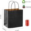 COGLARING 100Pcs Black Gift Bags with Handles - 11x5.9x11 Inch Kraft Paper Bags for Parties, Shopping, Grocery & Takeout - Bulk Black Paper Gift Bags view 2