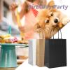 COGLARING 100Pcs Black Gift Bags with Handles - 11x5.9x11 Inch Kraft Paper Bags for Parties, Shopping, Grocery & Takeout - Bulk Black Paper Gift Bags view 4