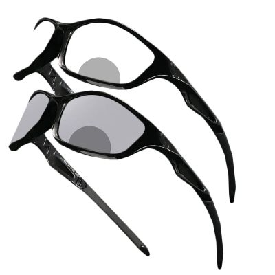 COTIA Wrap Around Photochromic Bifocal Reading Glasses for Men Cycling Driving Sports Transition Readers Glasses (black, 0, multiplier_x)