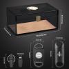Scotte Acrylic Humidor - Cigar Box With Hygrometer, Humidifier & Accessories (Grey, Holds 20 Cigars) view 3