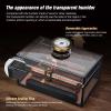 Scotte Acrylic Humidor - Cigar Box With Hygrometer, Humidifier & Accessories (Grey, Holds 20 Cigars) view 4