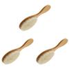 Healifty 3pcs Shower Comb Hairdressing Brush Handle Natural Wool Easy Detangling view 1