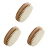 Healifty 3pcs Comfortable Shampoo Brush Natural Wool Bath Shower Brush for Gentle Hair Cleaning Scalp Care Ergonomic Design for Easy Use Safe for Sensitive Khaki view 1