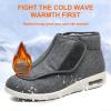 FZYUAN Extra Wide Winter Diabetic Slippers, Unisex Diabetic Walking Shoes for Swollen Feet, Ajustable Non-Slip Orthopedic Slippers Elderly Warm Arthritis Swollen Feet Shoes,Gray,women 10/men 7.5 view 2