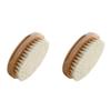 Healifty 2pcs Comfortable Oval Wool Brush for Hair Cleaning and Bathing Natural Wool Hairdressing Tool for Gentle Scalp and Detangling Soft Khaki view 1