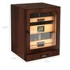 CASE ELEGANCE Luca Humidor Cabinet Stores 80-100, Cigar Humidor Box with Spanish Cedar, Glass Display, Easy Humidification System, Digital Hygrometer - Brown view 3