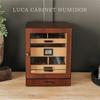 CASE ELEGANCE Luca Humidor Cabinet Stores 80-100, Cigar Humidor Box with Spanish Cedar, Glass Display, Easy Humidification System, Digital Hygrometer - Brown view 4